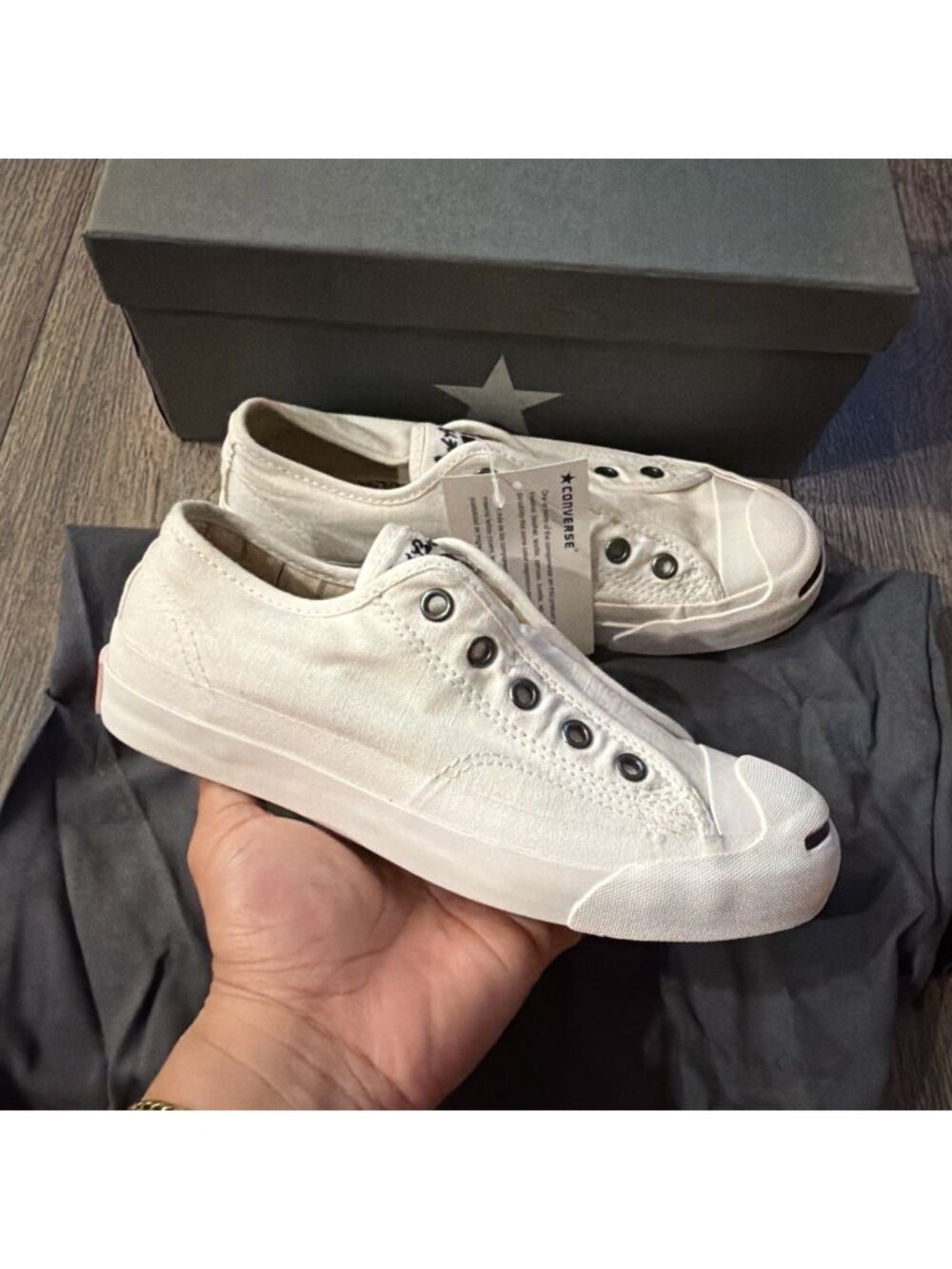 Converse X John Varvatos Jack Purcell Women’s Slip On White Canvas Size 5 Shoes